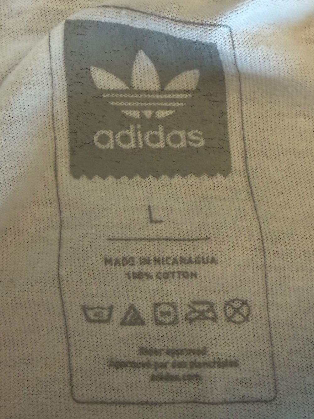 Adidas White Long Sleeve with Print on front and sleeves, Size Large - Picture 5 of 8